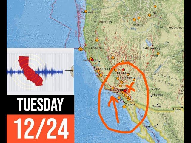 California Earthquake activity picking up today. Be on Guard. Tuesday 12/24/2024