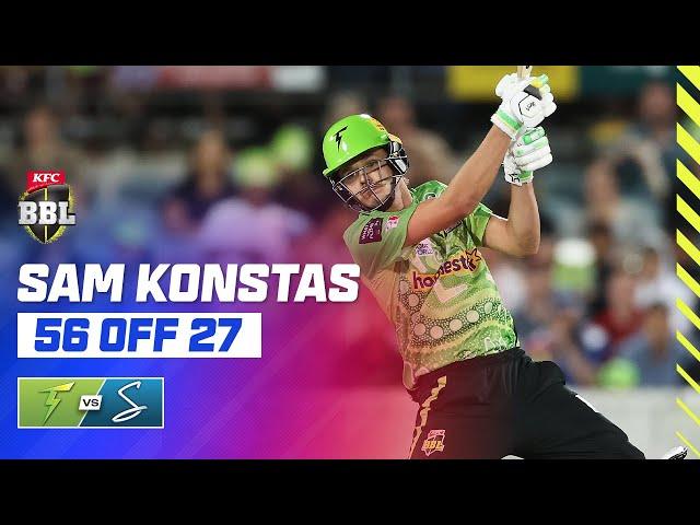 Sam Konstas Makes History With Fastest Thunder Fifty On Debut | #BBL14