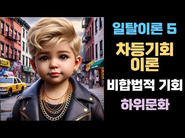 차등기회 이론 I 비합법적인 기회를 제공하는 하위 문화에 참여 I 범죄 조직에 가입