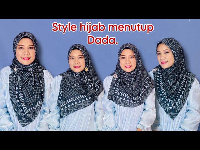 Tutorial hijab segi empat menutup dada cantik & simple || #hijab #subscribe #style #hijaberstyle