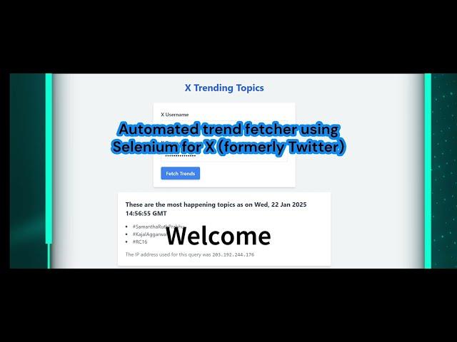 TwitTrends:  Real-Time Twitter Trends Web App Using Selenium, Flask