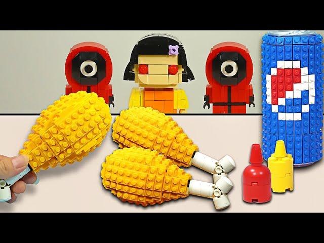 Lego MUKBANG : Fried Chicken Challenge - Stop Motion & ASMR Video