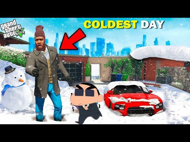 Gta 5 : Franklin Shinchan & Chop Survive  Ultimate Coldest Day in GTA 5 !