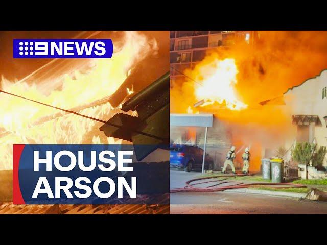 Arrest over suspected arson attack destroying Brisbane home | 9 News Australia