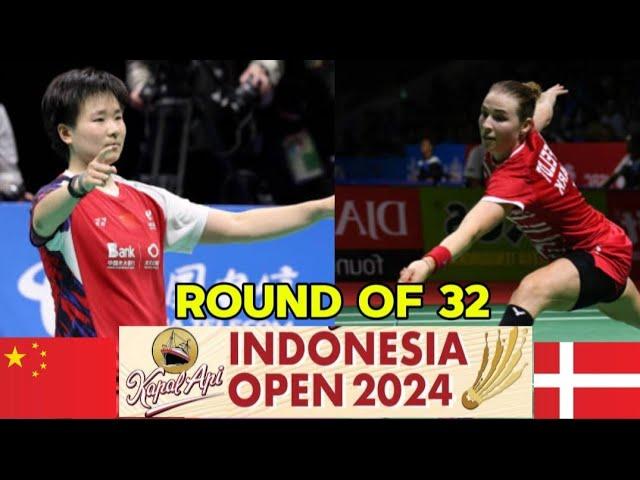 He Bing Jiao (CHN) VS Line Hojmark Kjaersfeldt (DNK) R32 Indonesia Open 2024