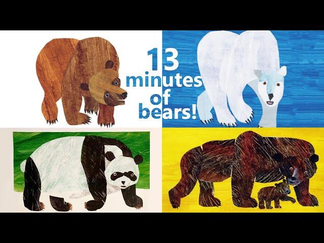 Brown Bear, Polar Bear, Panda Bear and Baby Bear, What Do You See/Hear? 13 Minutes! | Animated Books