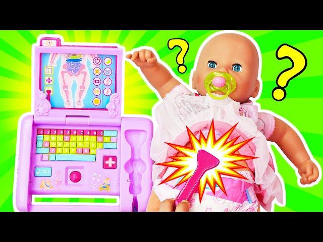 Кукла Беби Анабель делает УЗИ! Игры в куклы и дочки матери с Baby Born