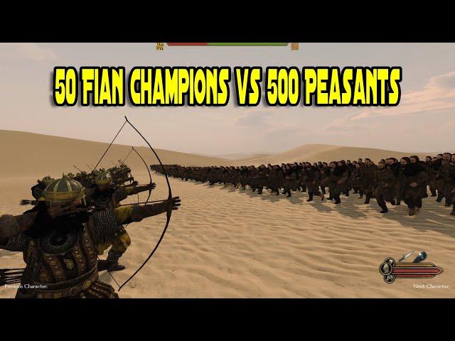 500 Peasants vs 50 Battanian Fian Champions - Mount & Blade 2: Bannerlord