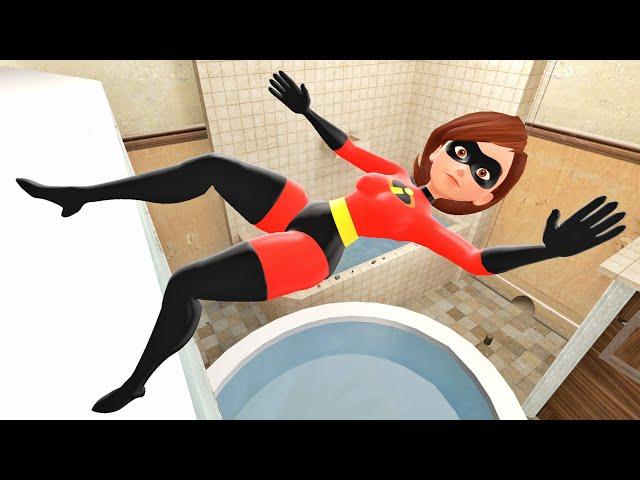 Elastigirl Ragdolls Jumps & Falls (GMOD) Episode 514