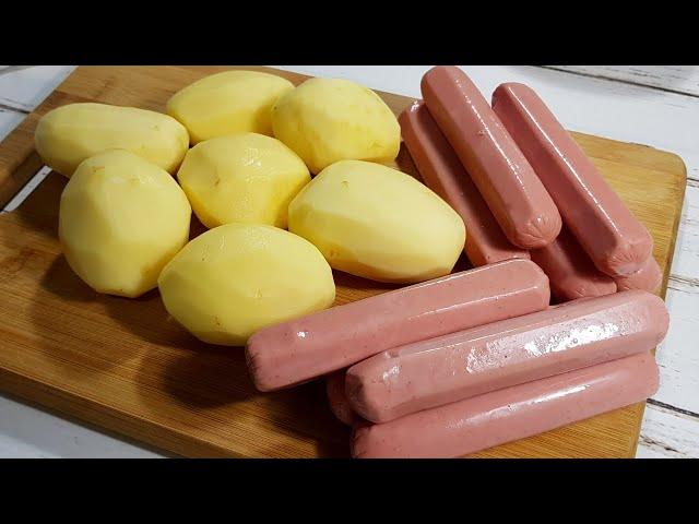 VOCÊ VAI ADORAR ESSA RECEITA COM BATATA E SALSICHA! Receita simples, fácil de fazer e deliciosa!