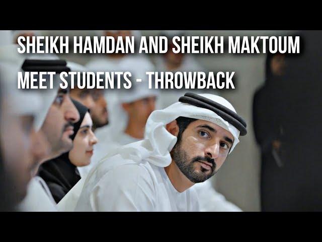 Sheikh Hamdan Fazza And Sheikh Maktoum Meet Students Throwback