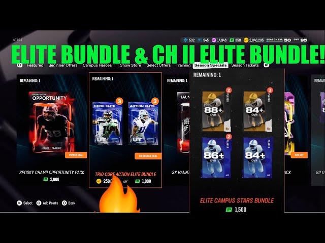 ELITE CAMPUS STARS BUNDLE & CORE ACTION ELITE BUNDLE SPECIAL OFFER! LEGEND PACK, Madden 25