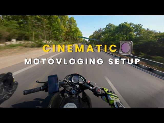 Best cinematic moto vlogging setup in 2024 | DJI Action 2 junestar ND filter review | #motovlog