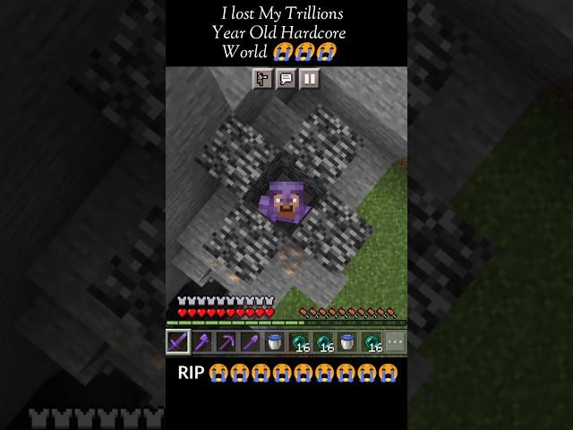 I lost my trillion year hardcore world in Minecraft  #shorts #minecraft #viral #ytshorts