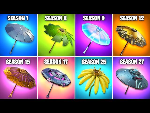 Evolution of Fortnite Victory Umbrellas (Chapter 1 Season 1 - Chapter 4 Season OG)