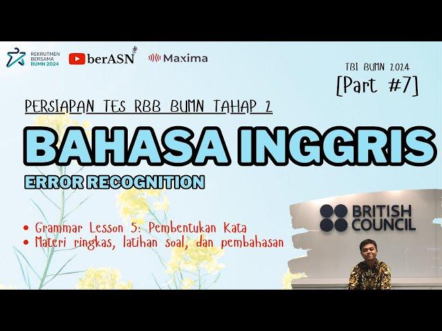 LATIHAN SOAL TBI BUMN 2024 | MATERI TBI BUMN | SOAL BAHASA INGGRIS TBI BUMN | PART 7