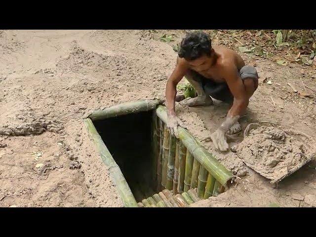 Construction d'une maison souterraine en bambou avec des méthode ancétrales