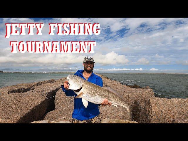 Port Aransas JETTY FISHING Tournament! Will one fish be enough? (Big REDFISH on a SPOON!)