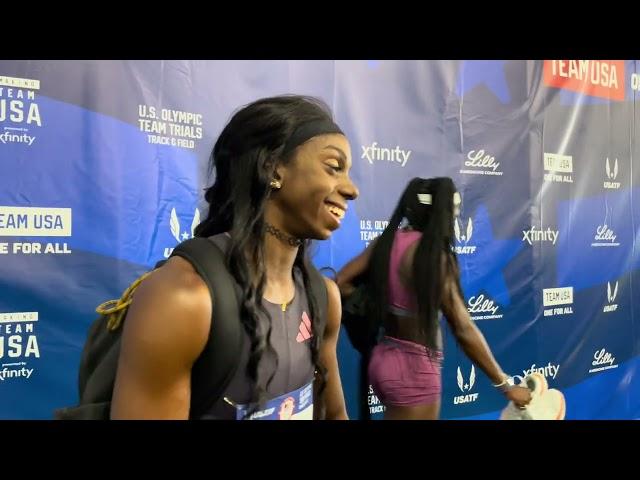 Brittany Brown Talks Personal Growth in her Career After 200m Heats at US Olympic Trials