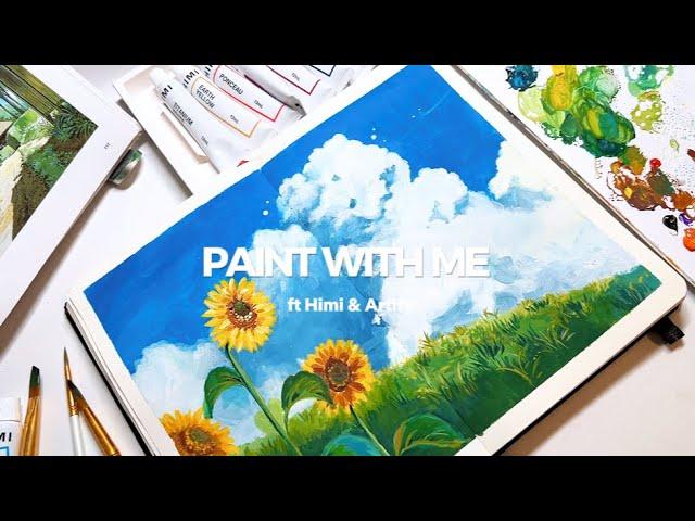 ️ Easy Ghibli cloudscape gouache painting for beginners || Beginner gouache painting ideas