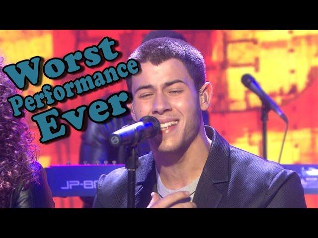 Nick Jonas - Jealous - Live  (Worst Performance Ever) Shreds