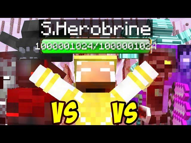 Sentinel Herobrine vs all Error creepypasta mobs in minecraft p4