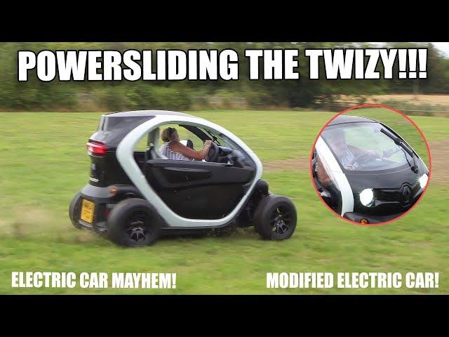 SHE STARTED POWERSLIDING MY ELECTRIC CAR!!! | MODIFIED RENAULT TWIZY