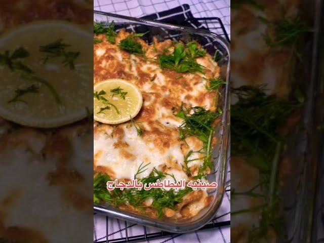 صينية بطاطس بالدجاج سريع سريع 