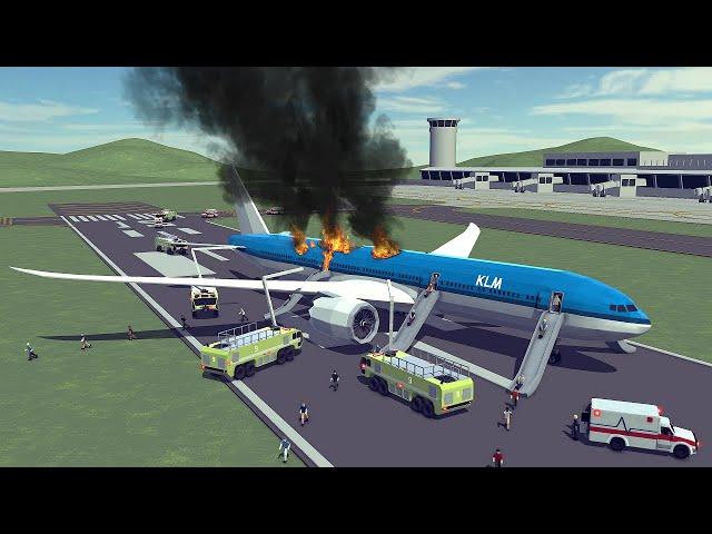 Emergency landings, Failed takeoffs and Runway collisions #3 | Feat. Newly built Dash 8 | Besiege