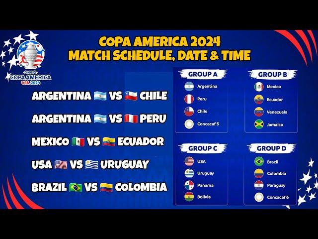 COPA AMERICA 2024 Match Schedule, Date and Time