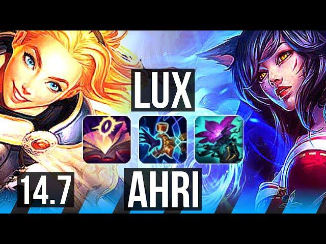 LUX vs AHRI (MID) | 15/1/15, 6 solo kills, 45k DMG, Legendary, 600+ games | BR Master | 14.7