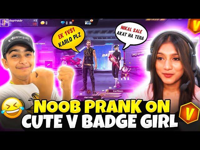 Funniest Noob Prank On Cute V Badge Girl Youtuber 