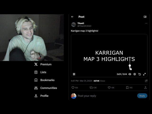 xQc Dies Laughing at "Karrigan" Map 3 Highlights