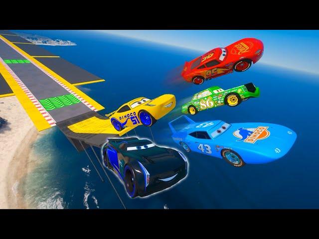 Cars Ghost Race Challenge: Lightning McQueen, Cruz Ramirez, The King, Jackson Storm and Chick Hicks