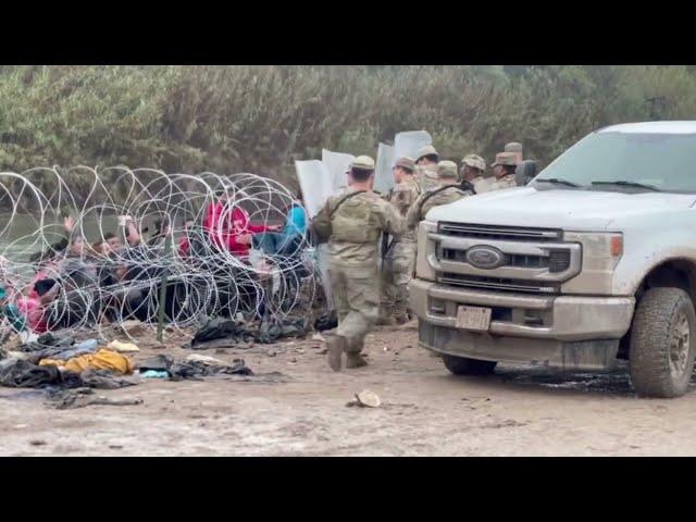 RAW VIDEO: Texas Troops vs Illegal Migrants (GETS PHYSICAL)