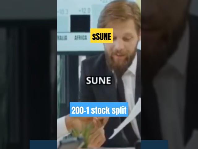 $SUNE performed a 200-1 stock split explained #shorts