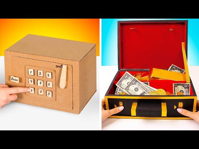 Cool DIY Safes For Storing Money || Suitcase And Code Lock Safe From Cardboard