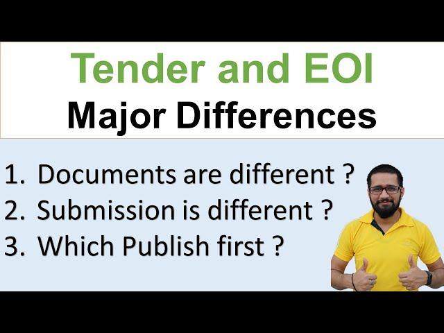 Difference between EOI and tender | EOI and tender major differences | Sumitk Rathi