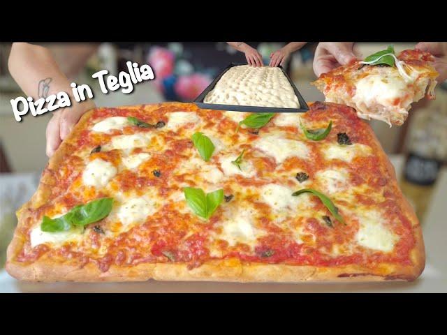 Homemade MAXI HIGH TRAY PIZZA  simple and quick dough  SOFT AND CRUNCHY