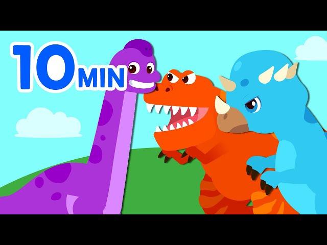 Tyrannosaurus+ More Dinosaur Songs| 10min Compilation | For Kids | Lotty Friends