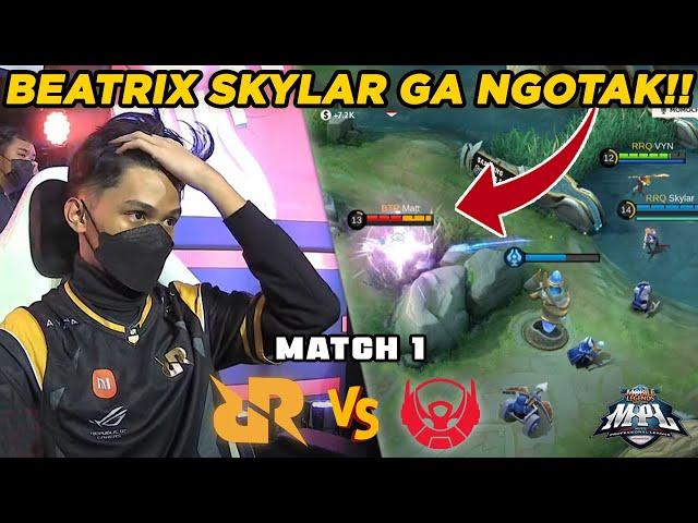 SKYLAR PAKE CHEAT MAP HACK + AUTO AIM?!! BEATRIXNYA GA NGOTAK COY!! - RRQ VS BTR MATCH 1 MPL S9