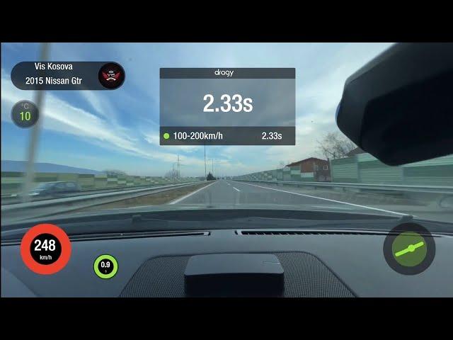 Nissan Gtr  2500 hp   100 -200 2.33 sec  new europian record in street