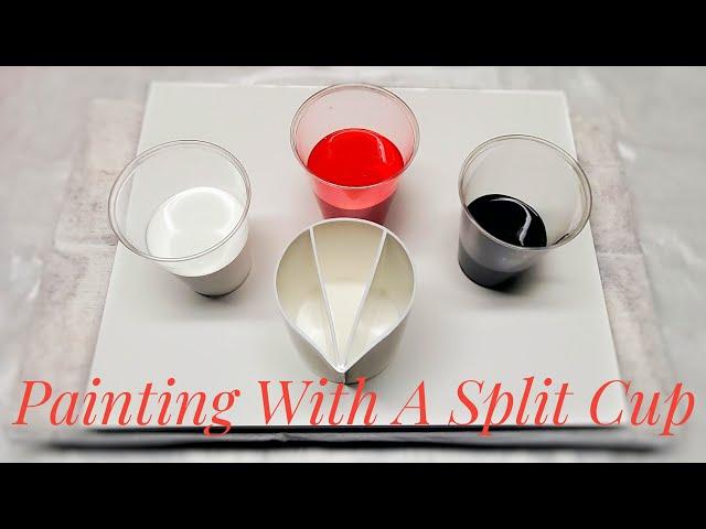 EASY 3 Color Split Cup Pour For Beginners | Satisfying Fluid Art | Acrylic Pouring | Abstract Art