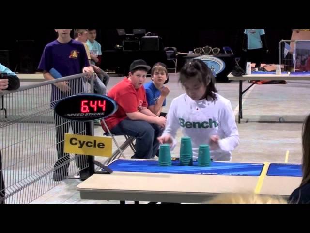 Sport Stacking Cycle World Overall Record Female : 6.44 - Jackie Huang