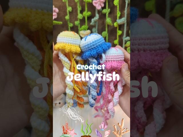 Crochet Jellyfish 🪼 Visit my channel for the tutorial. #crochet #crochetjellyfish #amigurumi