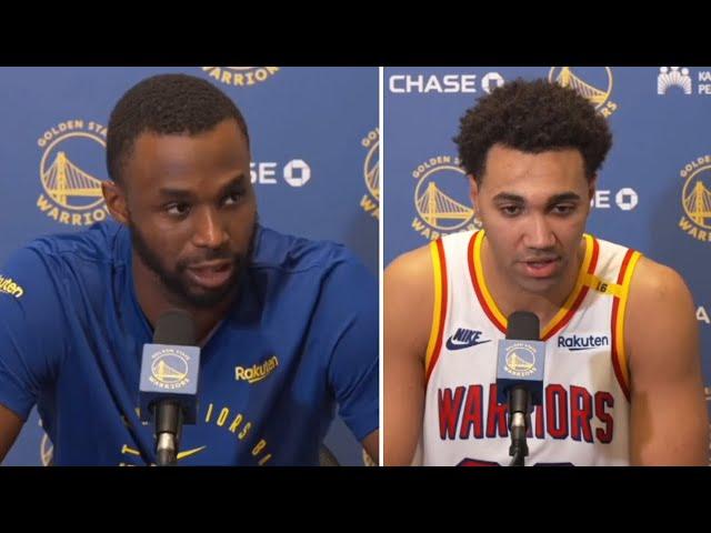 PostGame Interview | Trayce Jackson-Davis & Andrew Wiggins speak after Warriors loss to Spurs 104-97