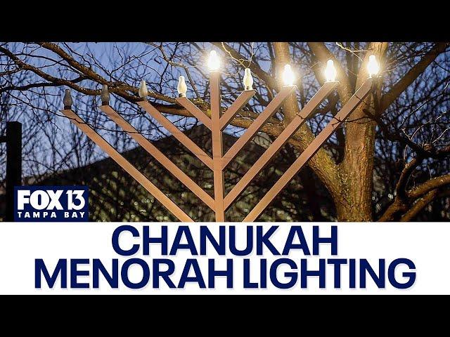 Tampa temple lights Chanukah menorah on first night of holiday