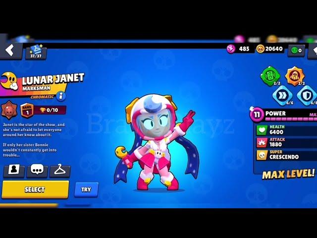 Lunar Janet Gameplay | Winning animation | Losing animation |#brawlstars |#hypercharge |#brawltalk