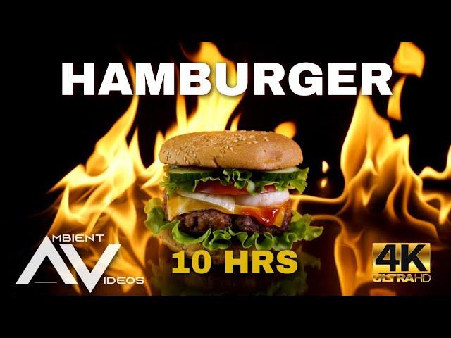 HAMBURGER  Beautiful delicious burgers. 10 HOURS of Background Ambient Video