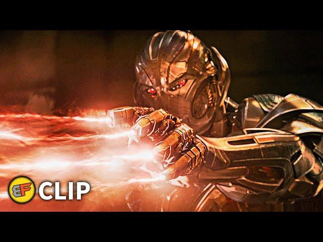 Avengers vs Ultron - Salvage Yard Fight Scene | Avengers Age of Ultron (2015) Movie Clip HD 4K